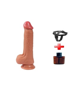 OdinsShop 20 cm Belden Bağlamalı Yeni Nesil Çift Katmanlı Realistik Vantuzlu Dildo Penis - Jack