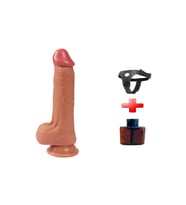 OdinsShop 20 cm Belden Bağlamalı Yeni Nesil Çift Katmanlı Realistik Vantuzlu Dildo Penis - Jack