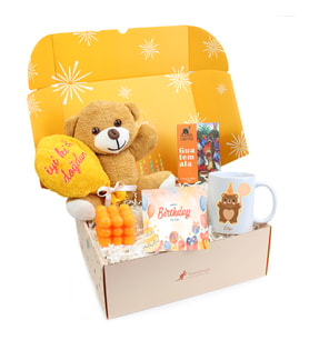 Peluş Ayıcık & Kupa & Mum & Filtre Kahve Hediye Kutusu