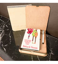 Sevgiliye Hediye Ahşap Kutulu Defter Kalem Set 001