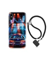Iphone X Xs Uyumlu Kılıf Silikon Desen Boyun Askılı Neon Cars 1724