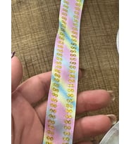 EN 3 CM PUL PAYETLİ RENKLİ ŞERİT DİKİŞ GİYİM HOBİ AKSESUARI (Lila)