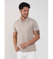 Dufy Bej Erkek Slim Fit Jakarlı Polo Yaka Tshirt - 105234
