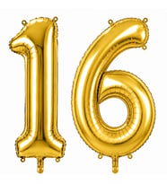 16 Rakam Folyo Balon Altın Rengi (76 cm)