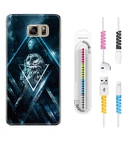 Samsung S7 Edge S20 Fe Plus Ultra S21 S22 Kılıf Kablo Koruma Spiral Silikon Old Owl 1649
