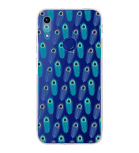 PrintiFy Honor 8A ile Uyumlu Nazar Boncuğu 4 Baskılı Kamera Korumalı Şeffaf Silikon Kılıf