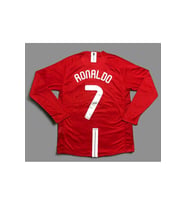 Cristiano R'onaldo Man/United 2008 Moskova Finalı yetişkin Nostalji Forması(Uzun Kol)8585865786522 (Kırmızı)
