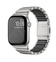 Watch 10 46mm Kordon KRD-151 Metal Silikon Kordon Gümüş-Siyah