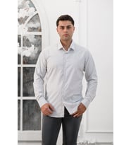 Advante Ekoseli Slimfit Uzun Kollu Erkek Gömlek (Gri)
