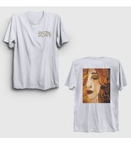 Presmono Unisex Beyaz Golden Tears Freya Gustav Klimt Sırt Baskılı T-Shirt 527291tt
