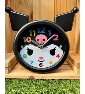 Kuromi Tasarım Dekoratif Masa Saati  Sevimli Karakter Saat  Çocuk Odası, Hediye ve Anime Koleksiyonu İçin (Siyah)