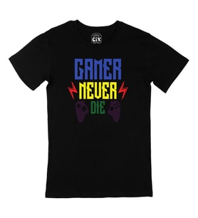 Mavii Gamer Never Die Siyah Tişört