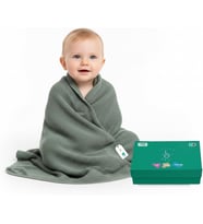 Yumuşak%100 Lyocell Tencel™ Bebek Örme Battaniye, Oekotex 100 - Hipoalerjenik ve Isı Düzenleyici - Yeni Doğanlar için Lüks Konfor Dua Model (Yeşil)