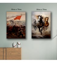 istanbul fetih koşan atlar tablo resim kanvas 2 adet 50x70