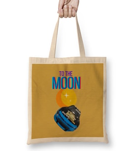 TO THE MOON DOGECAR Dogecoin Crypto Logo Merch Bez Çanta Uzun Saplı
