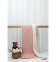Kışlık Bebek Battaniyesi İçi Welsoft Peluş Dışı Örgü Pike (90X110)