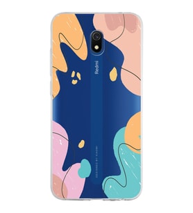 Xiaomi Redmi 8A Uyumlu Kapak Karışık Renkler Tasarımlı Şeffaf Silikon Kılıf