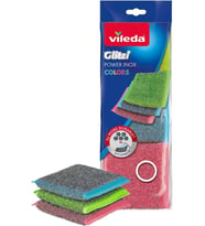 Vileda Bulaşık Süngeri Power Pad Colors İnox 3'lü