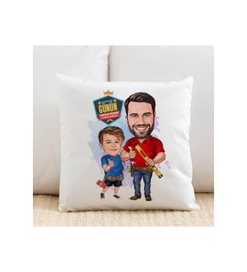 Mimar Baba ve Oğlu Karikatürlü Yastık