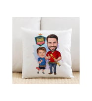 Mimar Baba ve Oğlu Karikatürlü Yastık