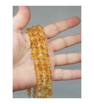 Bileklik Boy Sitrin Taşı Faset Kesim Yarım Dizi 8mm (51358) (18CM UZUNLUĞUNDADIR)