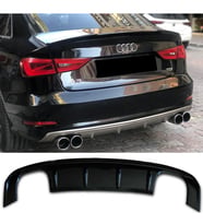 Audi A3 8V Sedan S3 Difüzör Parlak Siyah Plastik Çift Çıkış 2012-2016 Arka-difizör-bodykit-ek-karlık