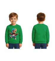 Unisex Groot Baskılı Çocuk Swaetshirt 3 İplik Şardonlu (Yeşil)