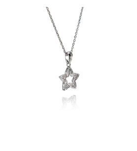 Taşlı Mini Yıldız Kolye (Gümüş)