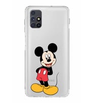 Samsung Galaxy M51  Kamera Korumalı Kapak Mickey Mouse Tasarımlı  Şeffaf  Kılıf