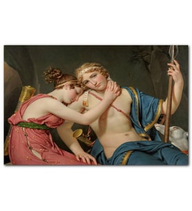 Cakatablo Telemak ve Eucharis Yağlıboya Çizim MDF Tablo