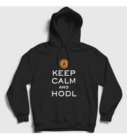 Presmono Unisex Siyah Keep Calm And Hodl Bitcoin Kapüşonlu Sweatshirt 264113tt