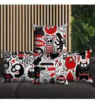 eJOYA Graffiti Tasarımlı 4'lü Yastık İçi Ve Kırlent Kılıfı 45cm 113840