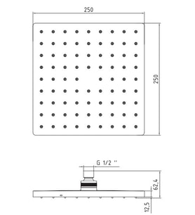ECA Tiera Banyo Kare Duş Başlığı 25x25 Altın Renkli 102845068