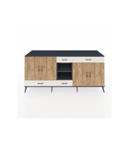Kronos Konsol 5 Raflı 4 Çekmeceli 4 Kapaklı 220x59x99 Antrasit-Çam/Aytaşı