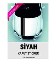 Tüm Araçlara İçin Uyumlu Aksesuar Ön Kaput Sticker Siyah 118*10 Cm