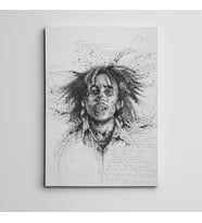 Bob Marley Çizim Mini Kanvas Tablo