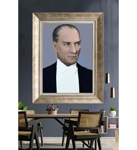 Gümüş Çerçeveli Atatürk Tablo za195