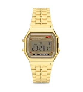 Özel Kutulu Gold Renk Retro Model Unisex Kol Saati Sevgili ve Yakın Arkadaşa Özel Hediye Takvim Kronometre Alarm Aydınlatma Özellikleri Mevcuttur Kombin EşSevgili Yıldönümü Doğum Günü Hediyesi