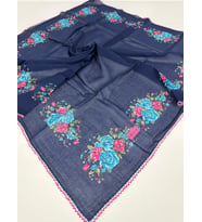 Oyalı Organik Pamuklu Yazma- 06083 (Lacivert-Mavi)
