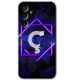 Galaxy S23 FE Kılıf HD Desen Baskılı Arka Kapak - Dark Neon Yaprak Ç Harfi