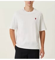 pilelistore- Unisex Bisiklet Yaka Baskılı Oversize T-Shirt - Beyaz