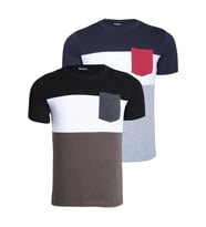 İKİLİ SET T8592 DEWBERRY ERKEK T-SHIRT-SİYAH-LACİVERT