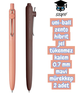 uni-ball Zento Hibrit Jel Tükenmez Kalem, 0.7 mm, Mavi Mürekkep, 2 Adet