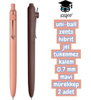 uni-ball Zento Hibrit Jel Tükenmez Kalem, 0.7 mm, Mavi Mürekkep, 2 Adet