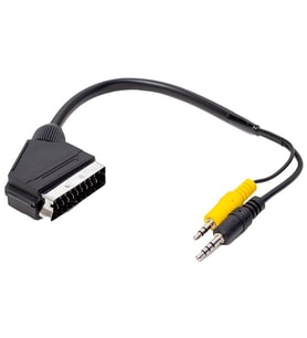 Uydu Alıcısı AV Kablo 3.5 Mm Stereo Erkek-Scart Kablo 35 Cm Uzun-Kısa Jack Bir Arada