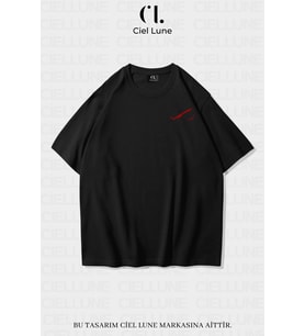 Nevermind Unisex Kadın Erkek Red Eyes Baskılı Özel Tasarım Oversize T-shirt (Siyah)