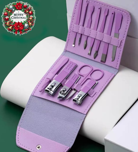 Purple Queen 12 Parça Deri Cüzdanlı Manikür Set & Pedikür Seti