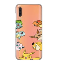 Samsung Galaxy A70 Uyumlu Pokemon Tüm Karakterler Tasarımlı Şeffaf Telefon Kılıfı