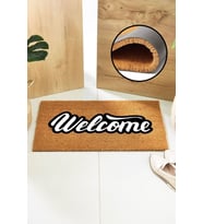 Welcome Kapı Önü Paspası Koko Paspas Dış Kapı Paspas Tasarım Baskılı Paspas Ev Daire Apartman Girişi