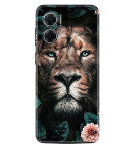 Xiaomi Redmi Note 11E Kılıf Resimli Desenli Baskılı Silikon Leon Flowers 1333